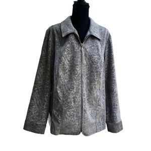 Christopher & Banks Gray Corduroy Lightweight Jacket Plus Size 1X